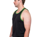 Black - Green Trim | Shearing Singlet