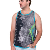 To The Point - Green & Blue | Just Shear Sports Performance Singlet