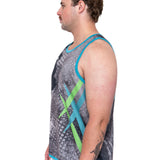 To The Point - Green & Blue | Just Shear Sports Performance Singlet