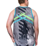 To The Point - Green & Blue | Just Shear Sports Performance Singlet