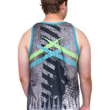 To The Point - Green & Blue | Just Shear Sports Performance Singlet