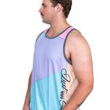 Pastel Geo - Smoke Trim | Just Shear Sports Performance Singlet