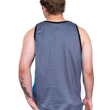 Grey & Bright Blue| Just Shear Sports Performance Singlet