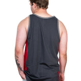 Charcoal Grey & Red - Smoke Trim | Shearing Singlet