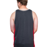 Charcoal Grey & Red - Smoke Trim | Shearing Singlet