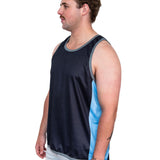 Black & Slate Blue | Just Shear Sports Performance Singlet