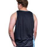 Black & Slate Blue | Just Shear Sports Performance Singlet