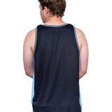 Black & Slate Blue | Just Shear Sports Performance Singlet