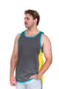 Charcoal Grey & Canary Yellow - Blue Trim | Shearing Singlet