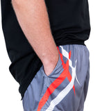 Grey & Red Point | Footy Style Shorts