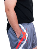 Grey & Red Point | Footy Style Shorts