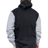 Grey & Black | No Zip Long Tail Hoody