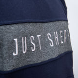 JS | Crookwell Navy & Grey - Embroidered Logo | No Zip Long Tail Hoody