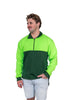 Flouro Lime & Bottle Green | Half Zip Long Tail Collared Jumper