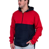 Red & Navy | Half Zip Long Tail Hoody