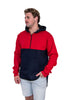 Red & Navy | Half Zip Long Tail Hoody