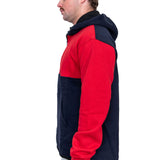 Red & Navy | Half Zip Long Tail Hoody