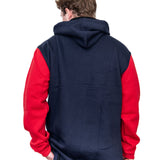 Red & Navy | Half Zip Long Tail Hoody