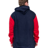 Red & Navy | Half Zip Long Tail Hoody