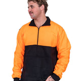 Flouro Orange & Black | Half Zip Long Tail Collared Jumper