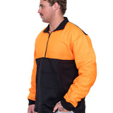 Flouro Orange & Black | Half Zip Long Tail Collared Jumper