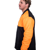 Flouro Orange & Black | Half Zip Long Tail Collared Jumper