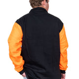 Flouro Orange & Black | Half Zip Long Tail Collared Jumper