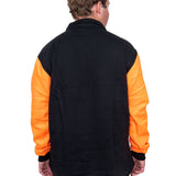 Flouro Orange & Black | Half Zip Long Tail Collared Jumper