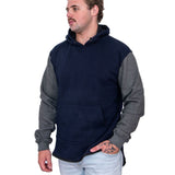 Navy & Charcoal | No Zip Long Tail Hoody