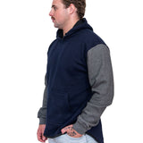 Navy & Charcoal | No Zip Long Tail Hoody