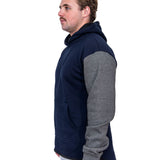 Navy & Charcoal | No Zip Long Tail Hoody