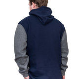 Navy & Charcoal | No Zip Long Tail Hoody