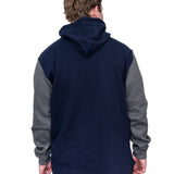 Navy & Charcoal | No Zip Long Tail Hoody