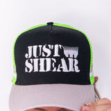 JS | Neon Green Stencil | Embroidered Trucker Cap