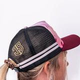 JS | Maroon & Grey | Embroidered Trucker Cap