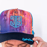 JS | Navy & Rust | Embroidered Trucker Cap