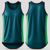 Dark Green & Light Green | Just Shear Sports Performance Singlet