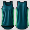 Dark Green & Light Green | Just Shear Sports Performance Singlet