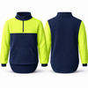 Flouro Lime & Navy | Half Zip Long Tail Collared Jumper