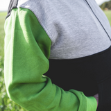 Black, Grey & Green | Half Zip Long Tail Hoody