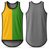 Green, Gold & Smoke Grey | Shearing Singlet