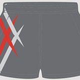 Grey & Red Point | Footy Style Shorts