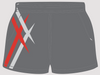 Grey & Red Point | Footy Style Shorts