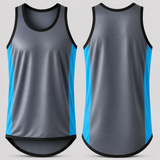 Grey & Bright Blue| Just Shear Sports Performance Singlet