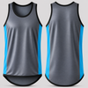 Grey & Bright Blue| Just Shear Sports Performance Singlet