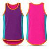 Purple, Hot Pink & Teal - Orange Trim | Shearing Singlet
