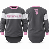 JS Pink & Grey - Embroidered Logo | Long Tail Sweater