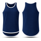 Navy Blue - White Trim | Shearing Singlet