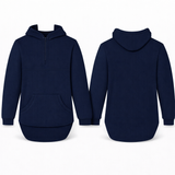 Navy | Half Zip Long Tail Hoody