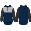 Navy, Charcoal & Light Grey | Half Zip Long Tail Hoody